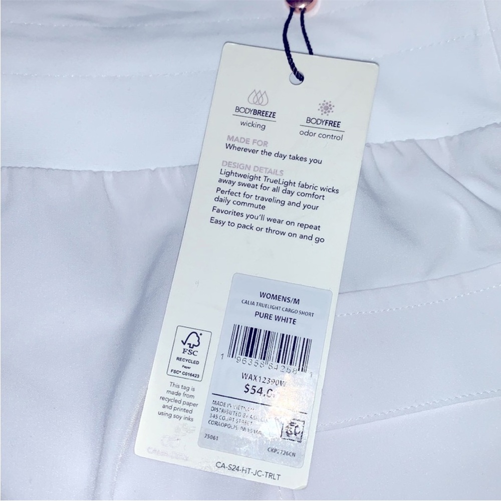 CALIA Shorts Journey Collection Mid-Rise 4” Inseam Pull On Size Medium White NWT - Picture 5 of 6